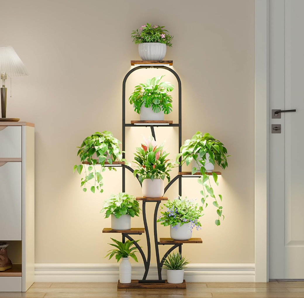 indoor plant rack with lights The Arbor Glow Stand – Leafy Ladder