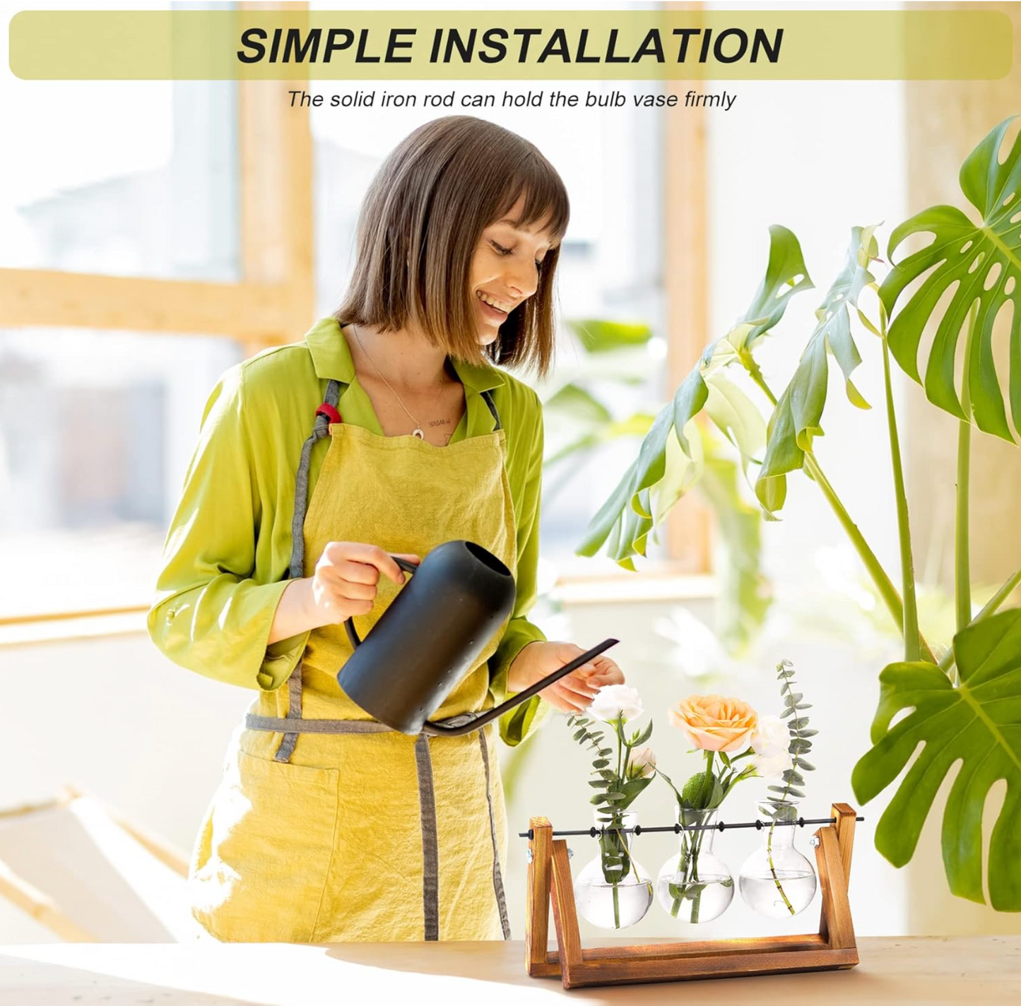 Wood Frame Propagation Vase Set