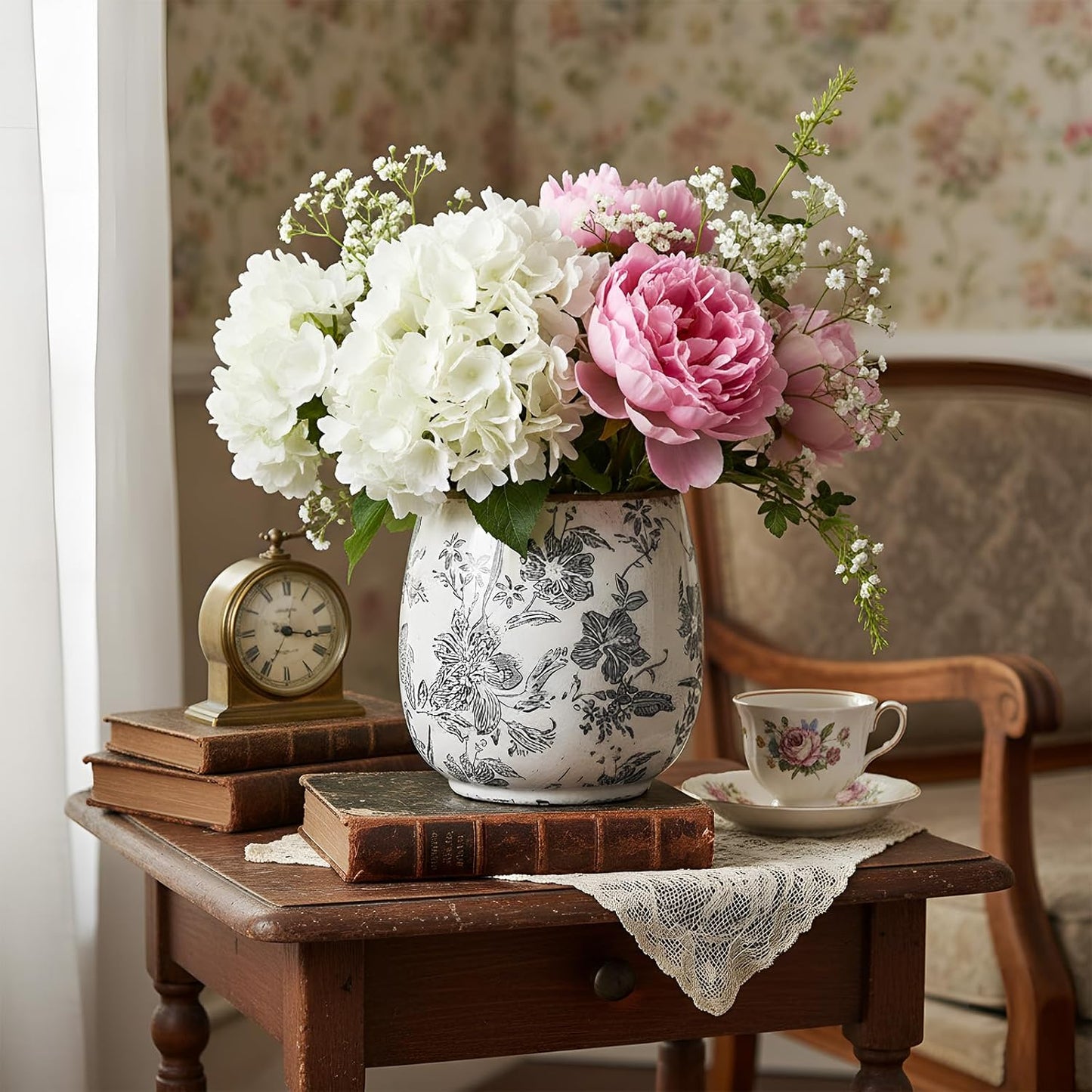 Vintage Botanical Ceramic Planter