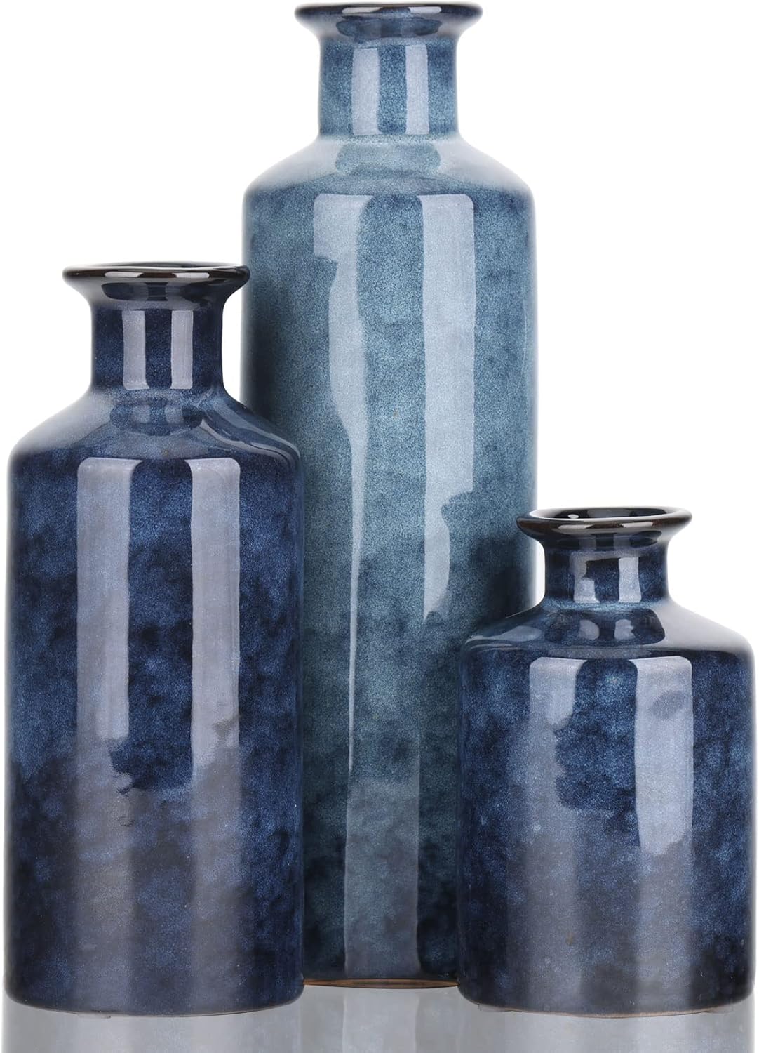 The Indigo Horizon Vase Trio