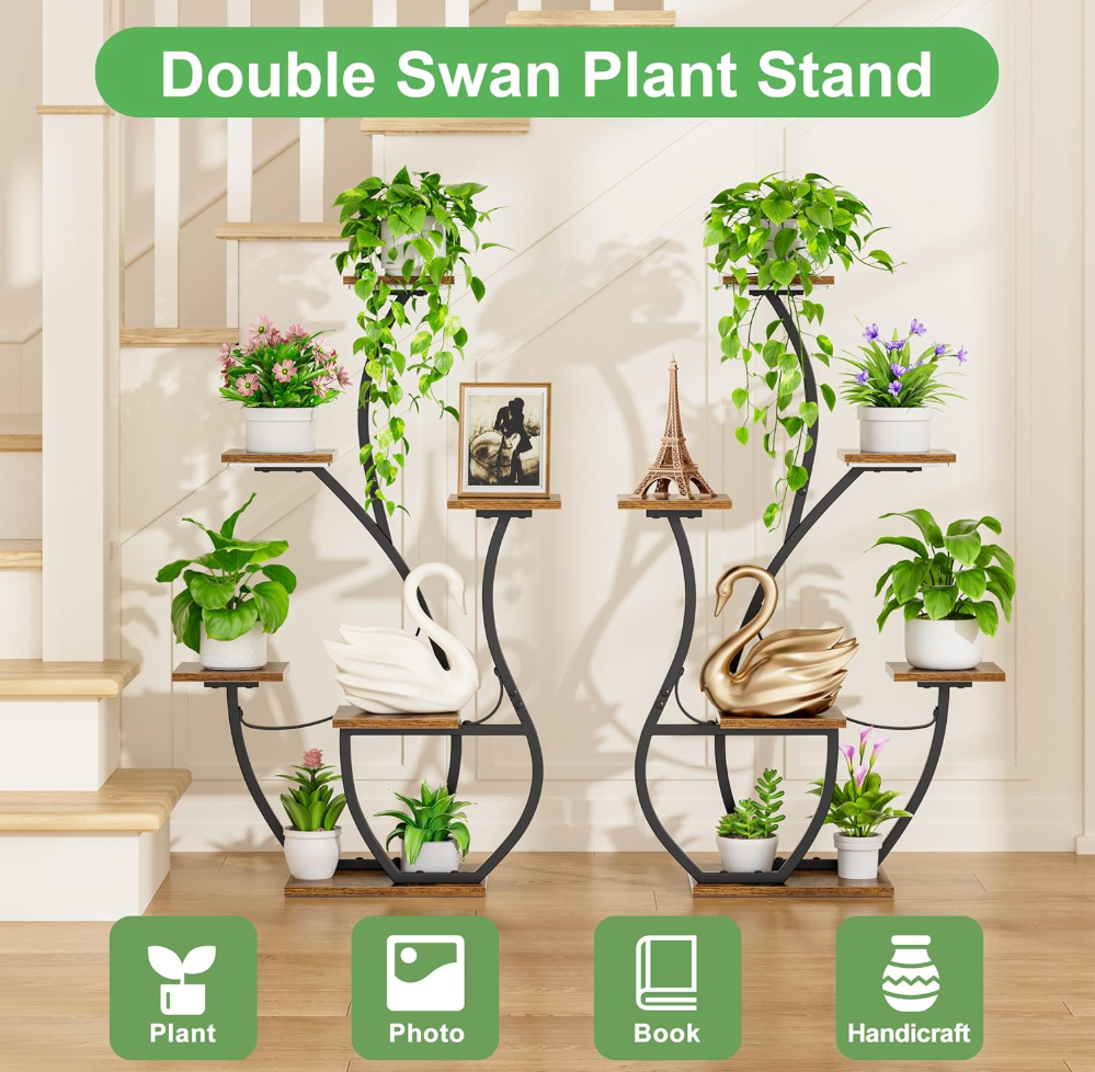 indoor double plant stand The Elysian Duo Tower – Leafy Ladder