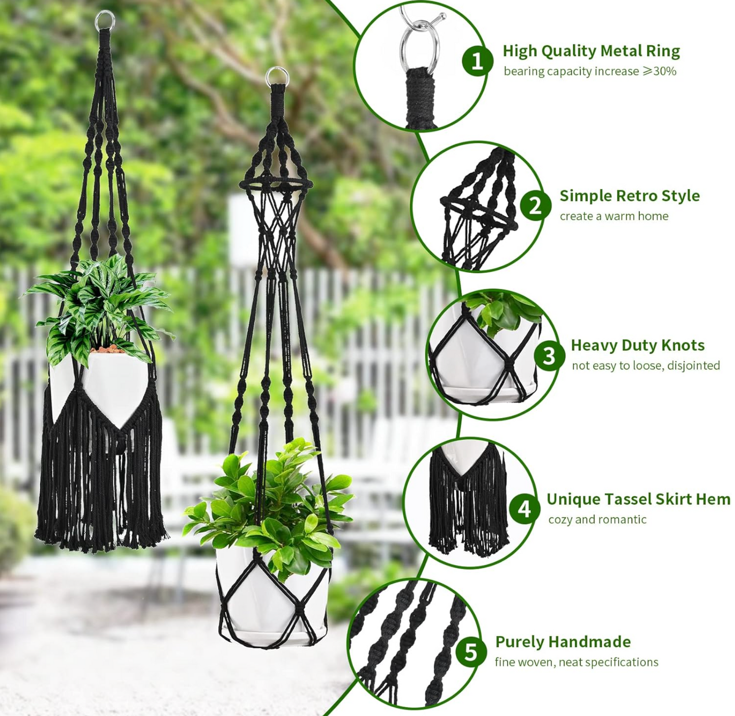 6-Piece Macrame Hanging Planter Set