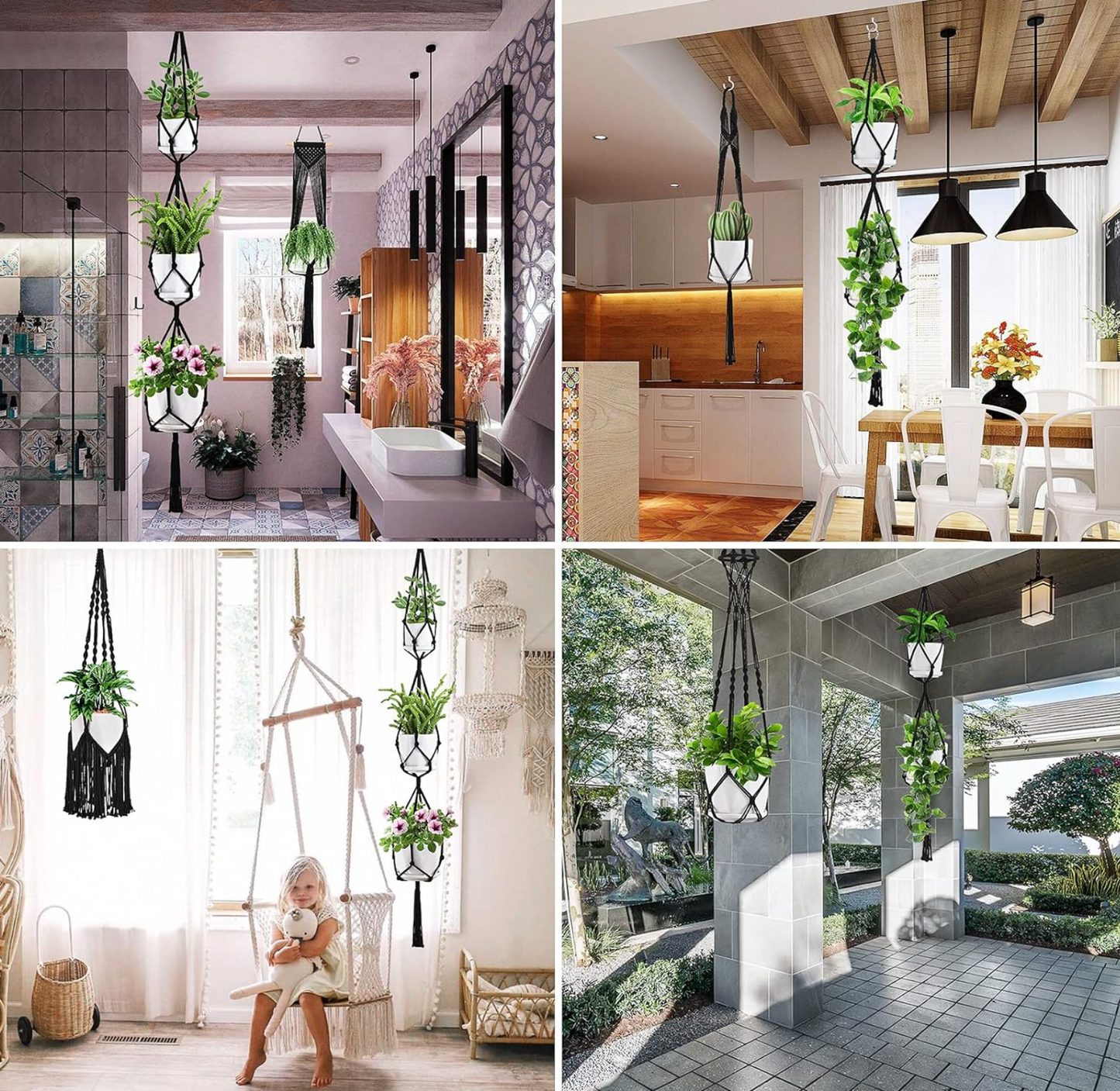 6-Piece Macrame Hanging Planter Set