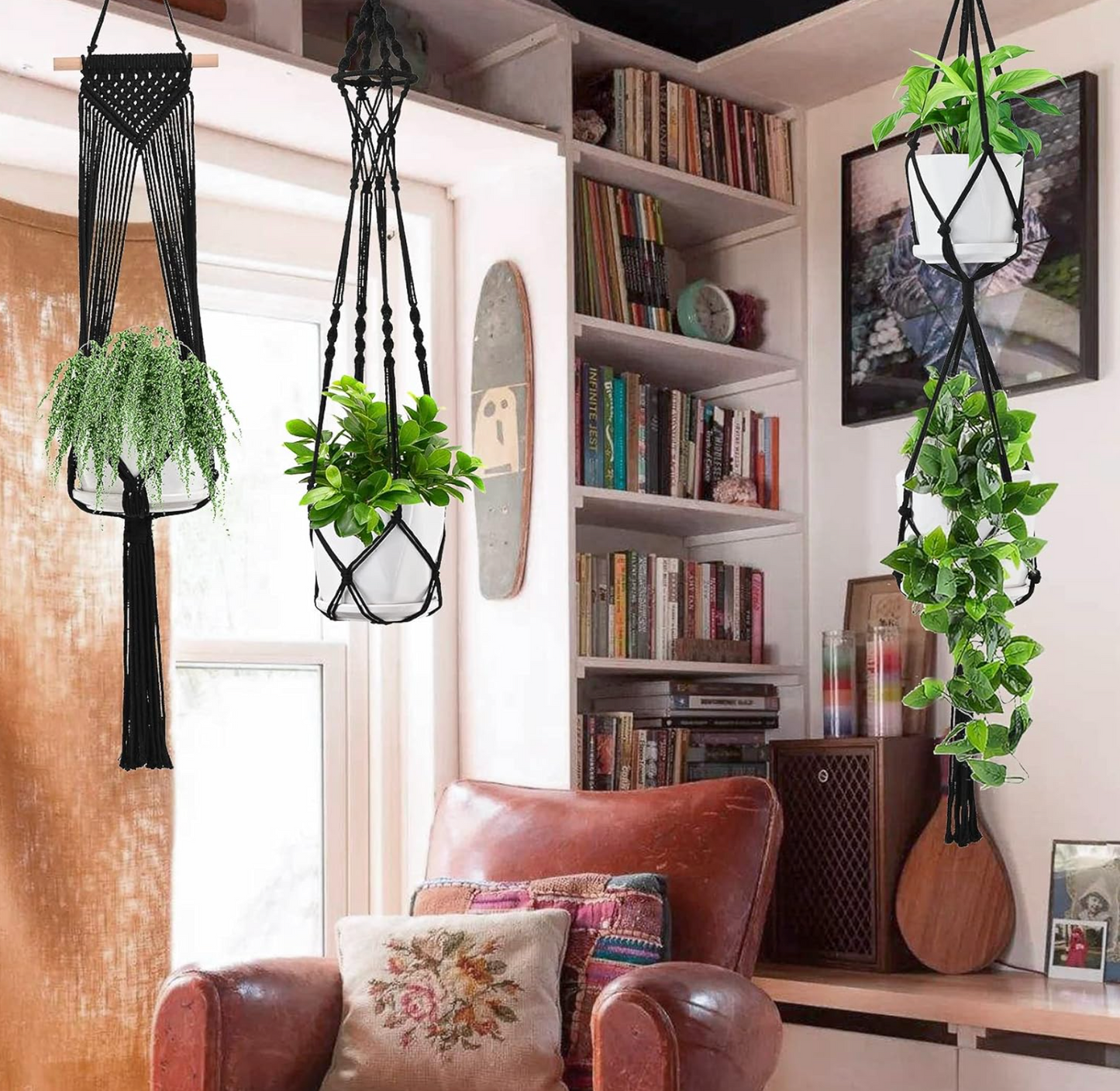 6-Piece Macrame Hanging Planter Set