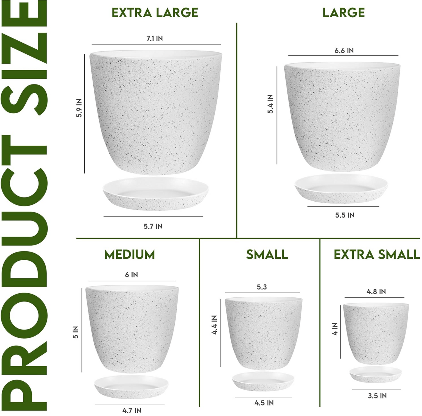 5-Piece Planter Set with Drainage