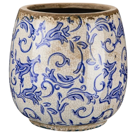 Vintage Botanical Ceramic Planter