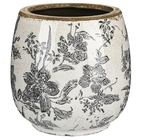 Vintage Botanical Ceramic Planter