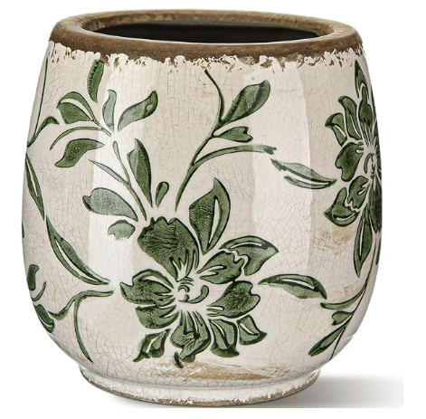 Vintage Botanical Ceramic Planter