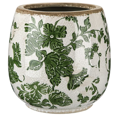 Vintage Botanical Ceramic Planter