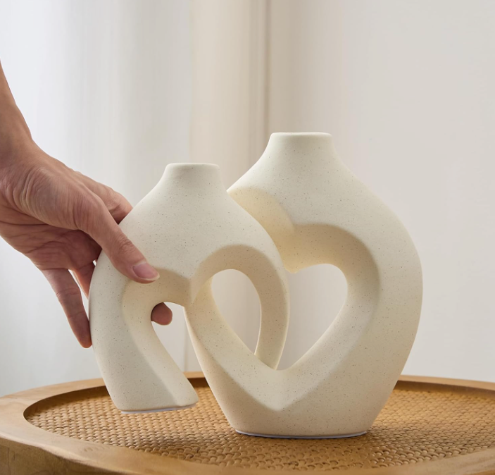 The Heartstone Embrace Vase Duo