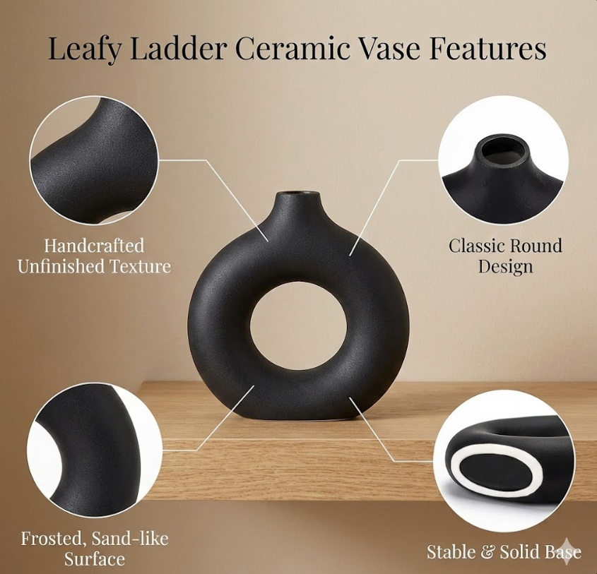 The Midnight Halo Pampas Vase