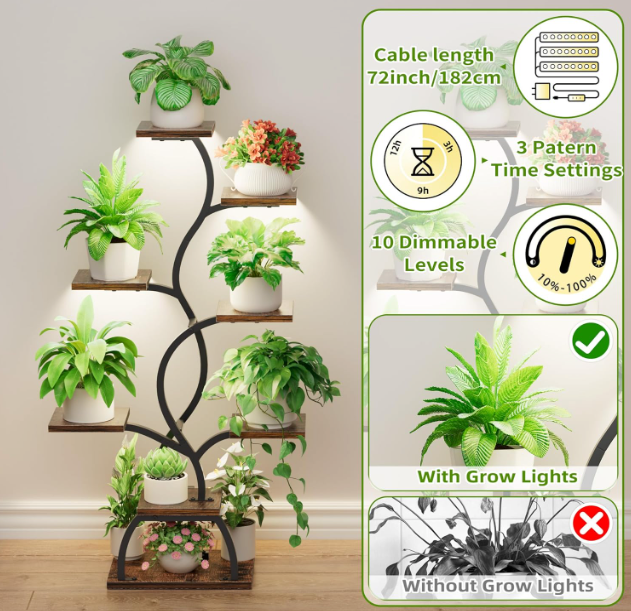 lowe's plant stands indoor The Liora Twin Bloom Stand – Leafy Ladder
