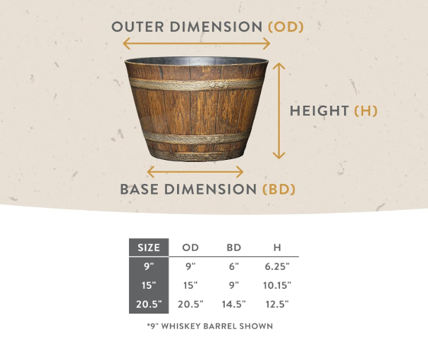 The Homestead Barrel Planter (9 inch)