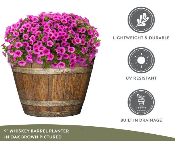 The Homestead Barrel Planter (9 inch)
